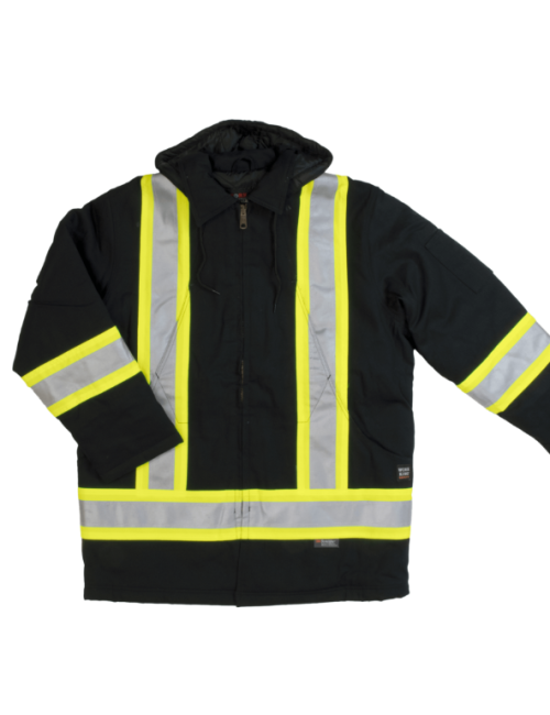 S157 Canvas Safety Parka, Black (1)